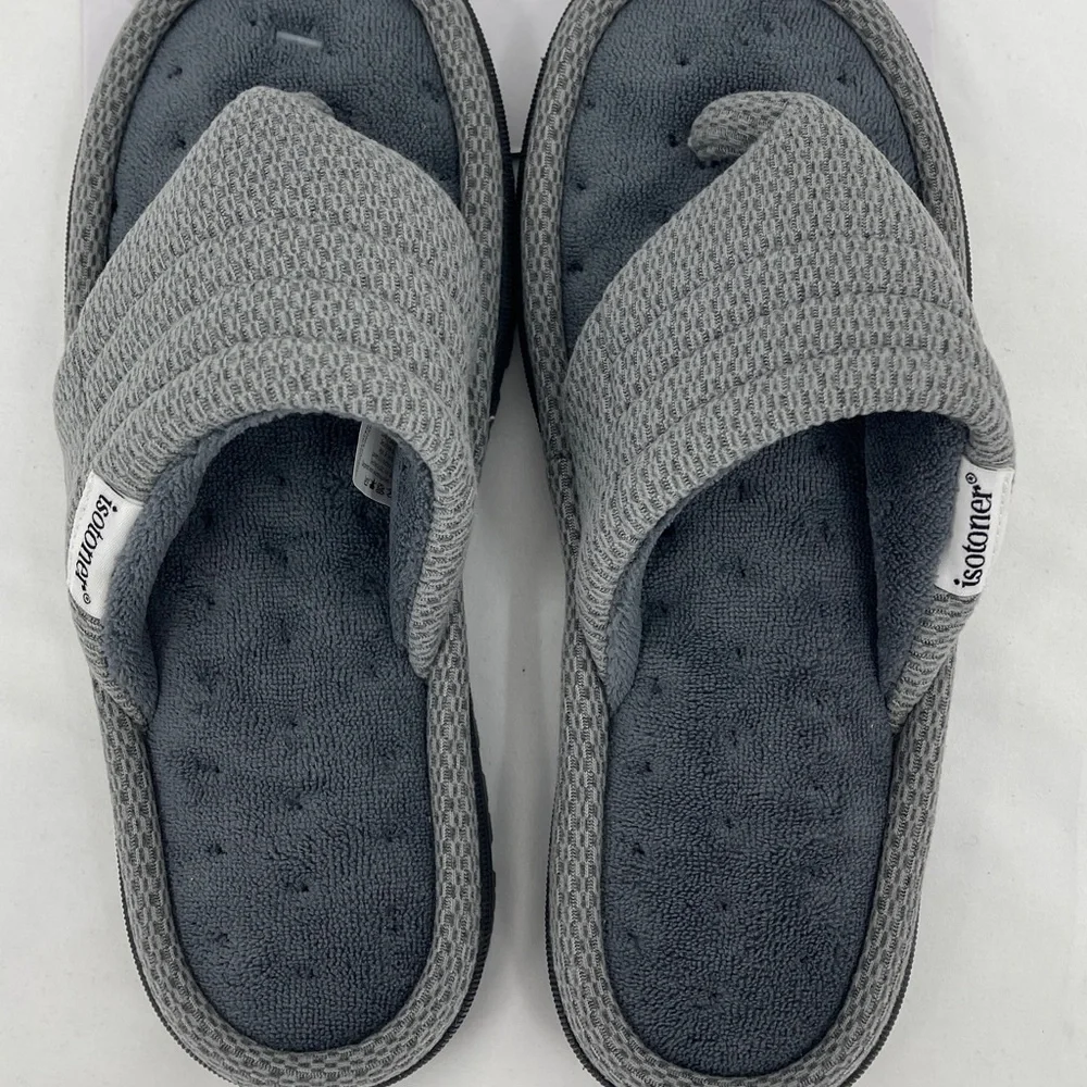 Isotoner Dark Gray Memory Foam Sandals WOMENS SIZE 6.5-7 NWT
